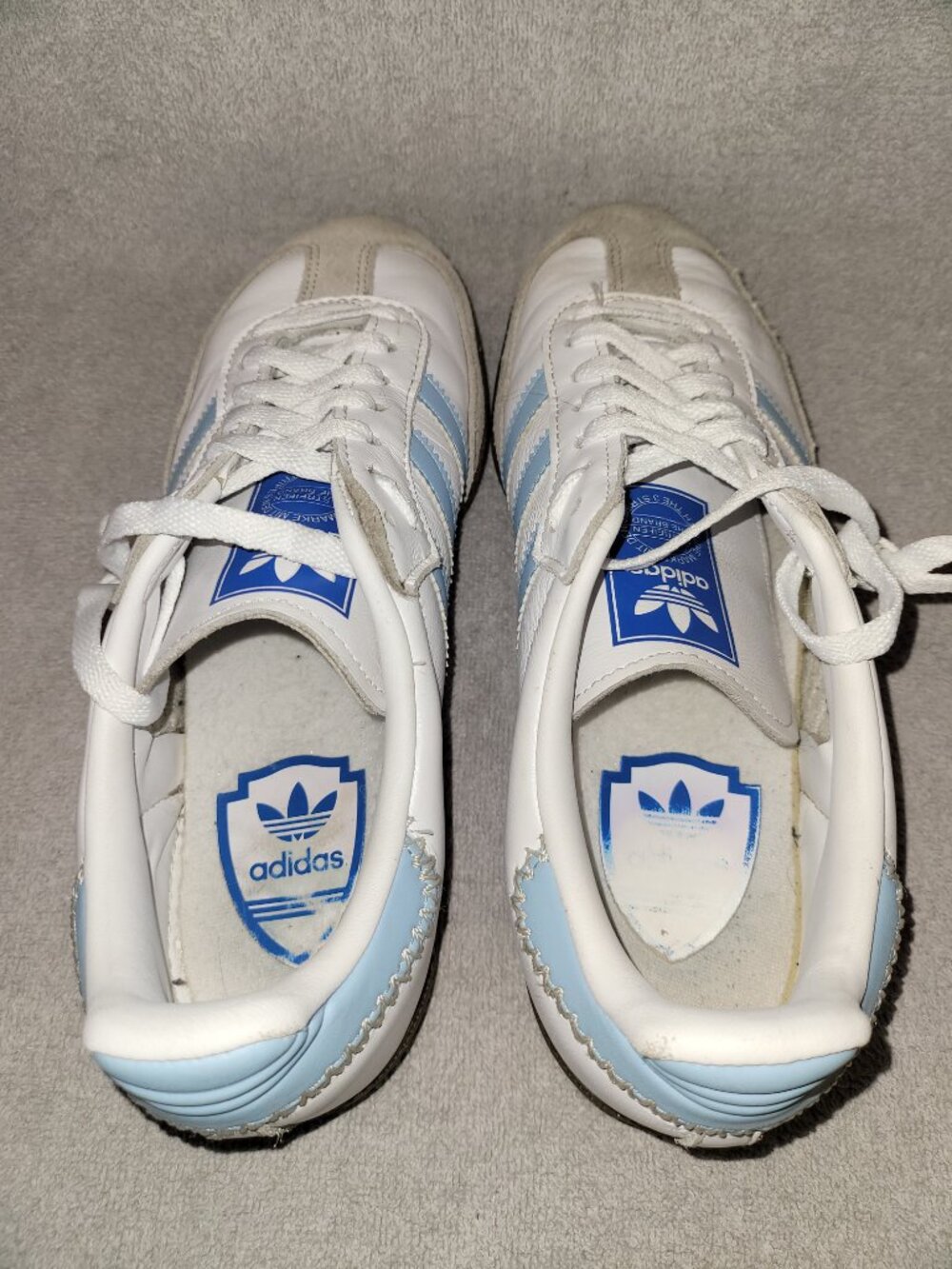 Adidas Samba OG White Sky Blue Brown Gum Sole Sneakers JI2003 - Picture 6 of 15